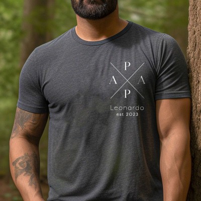 T-shirt personnalisé Papa Sweat-shirt brodé à capuche Cadeau unique pour papa Idées cadeaux pour la fête des pères