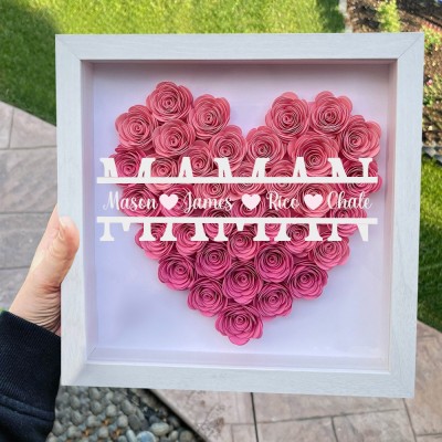 Boîte à fleurs personnalisée avec noms d'enfants, idées cadeaux pour maman et grand-mère