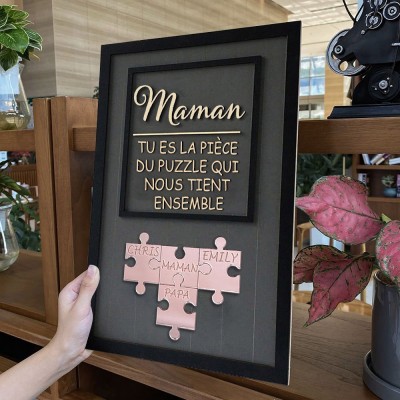 Puzzle en bois personnalisé avec prénoms d'enfants pour maman et grand-mère Idées cadeaux pour la fête des mères