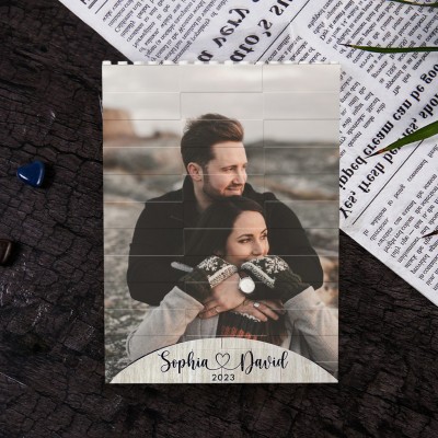 Puzzle de Construction en Briques Photo Personnalisé Cadeau Unique de Saint-Valentin pour Couples Cadeau d'Anniversaire pour Épouse