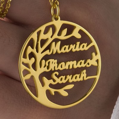 Collier personnalisé avec noms d'arbre généalogique, cadeau d'anniversaire, cadeau familial unique pour maman et grand-mère