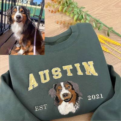 Sweat-shirt à capuche personnalisé avec portrait de chien brodé, cadeau souvenir pour les amoureux des animaux