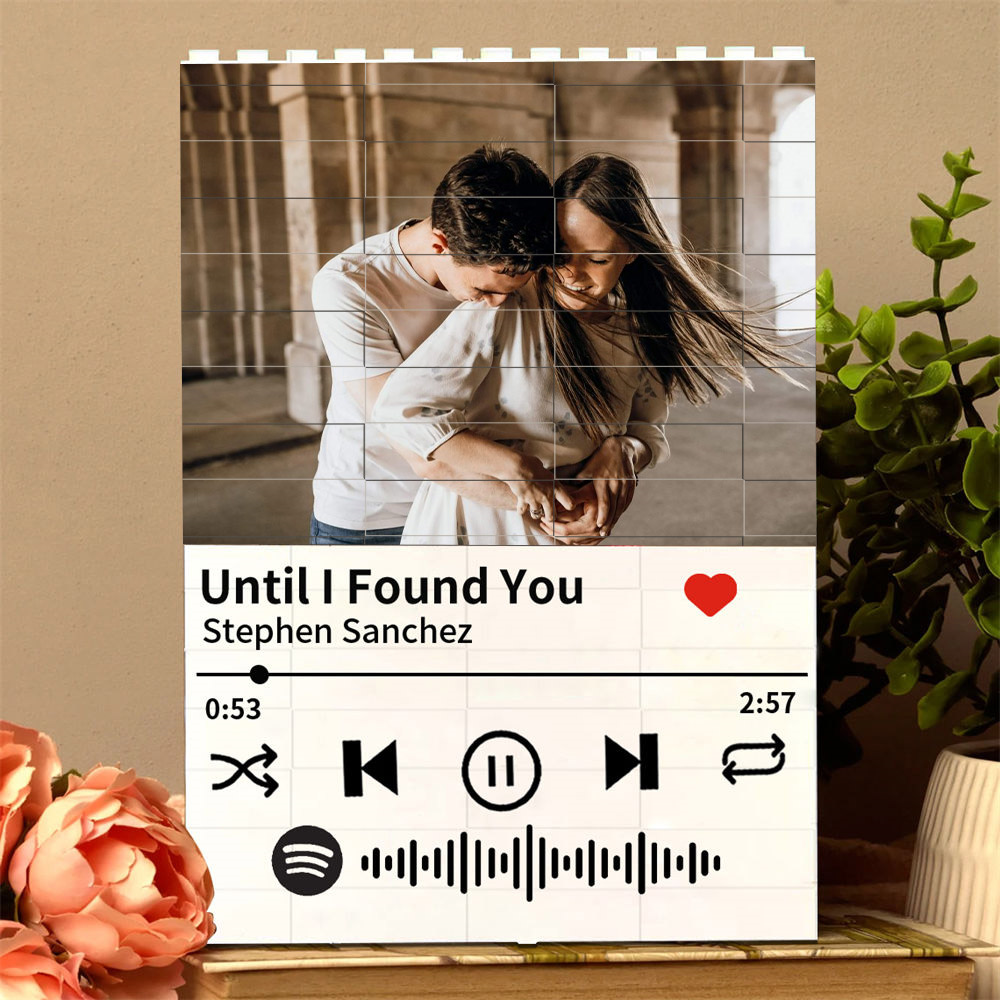 Blocchi da costruzione musicali personalizzati Spotify, mattoncini unici, regali per coppie, regalo di anniversario, regali di San Valentino per lei.