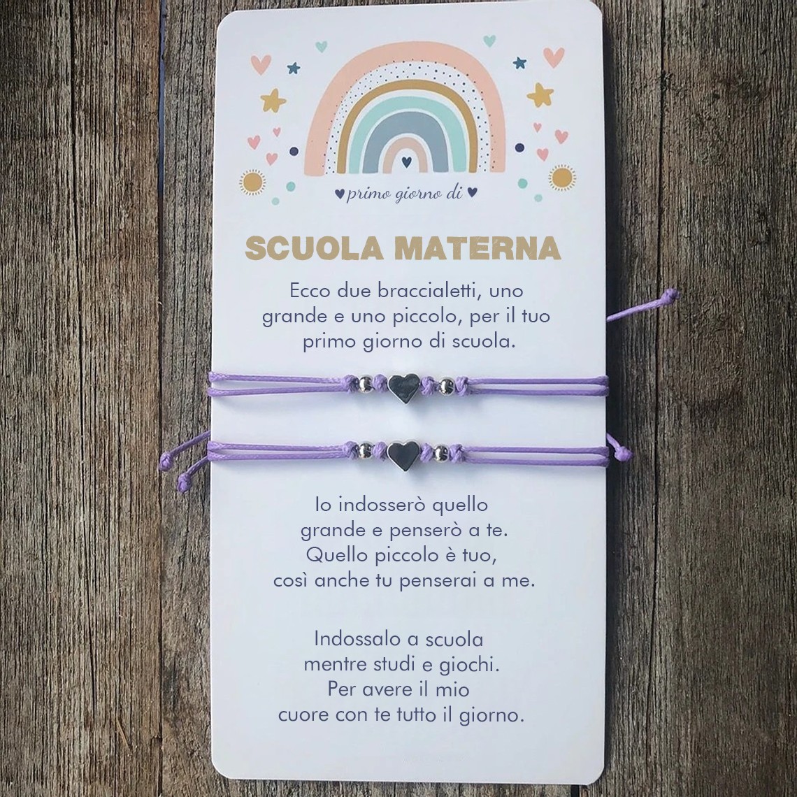 Braccialetti coordinati per il primo giorno di scuola materna, per mamma e figlio, braccialetti per il ritorno a scuola per bambini