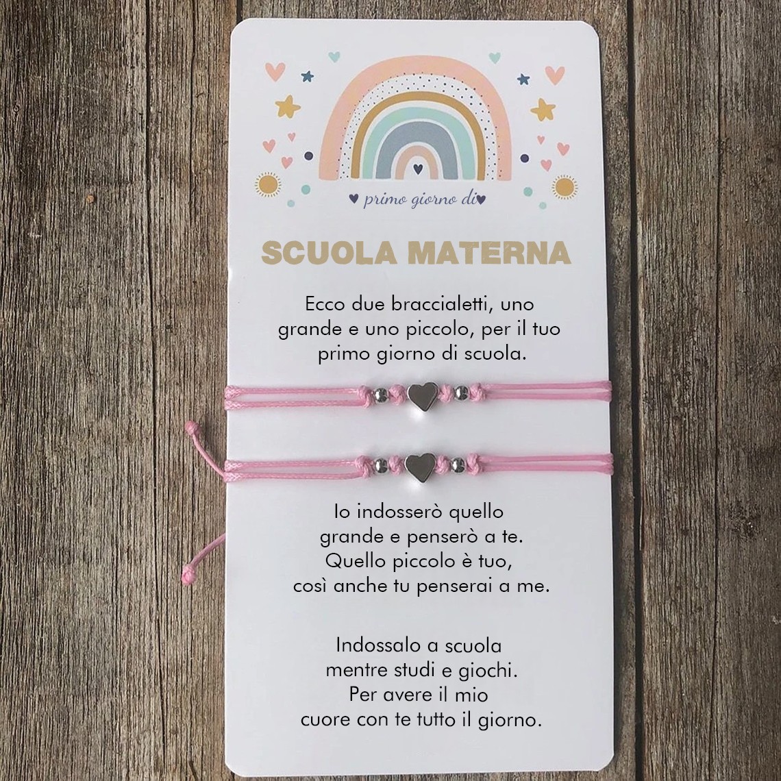 Braccialetti coordinati per il primo giorno di scuola materna, per mamma e figlio, braccialetti per il ritorno a scuola per bambini