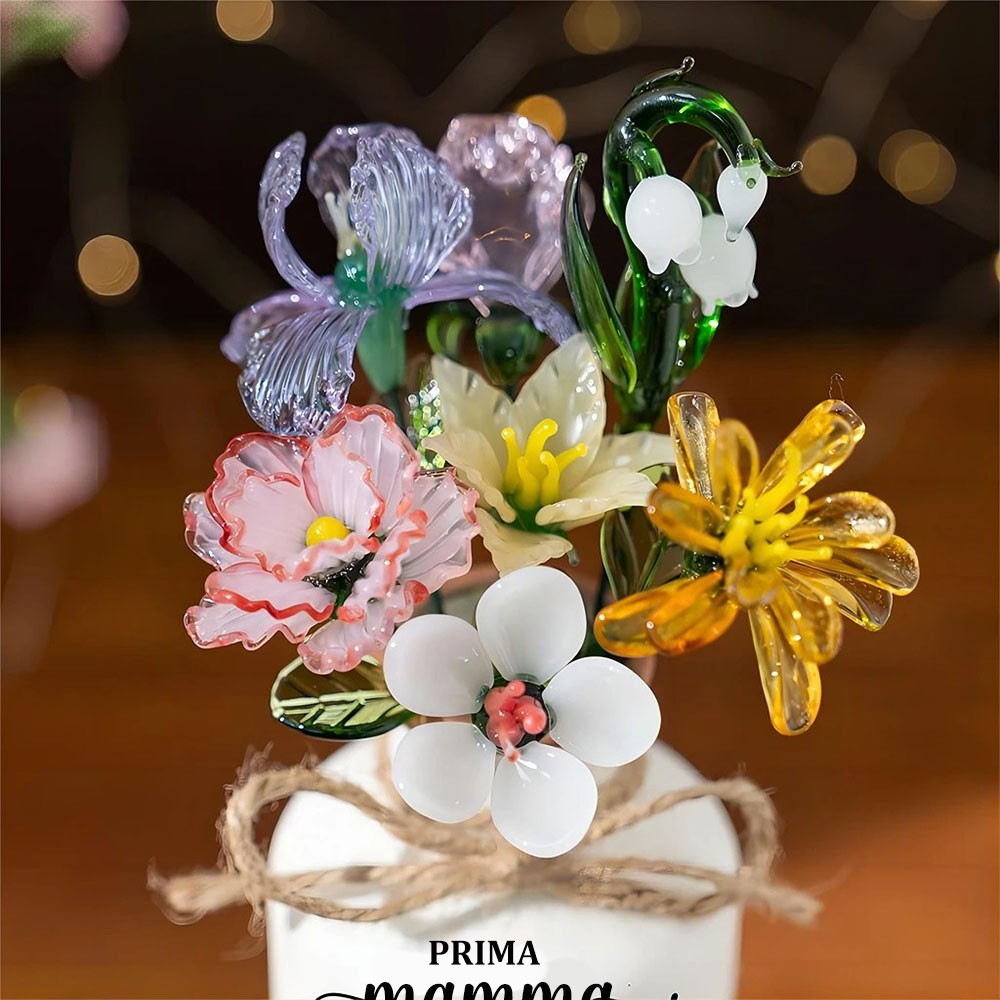 Fiori in vetro personalizzati per il mese di nascita, regali unici per mamma, nonna e idee regalo per la festa della mamma