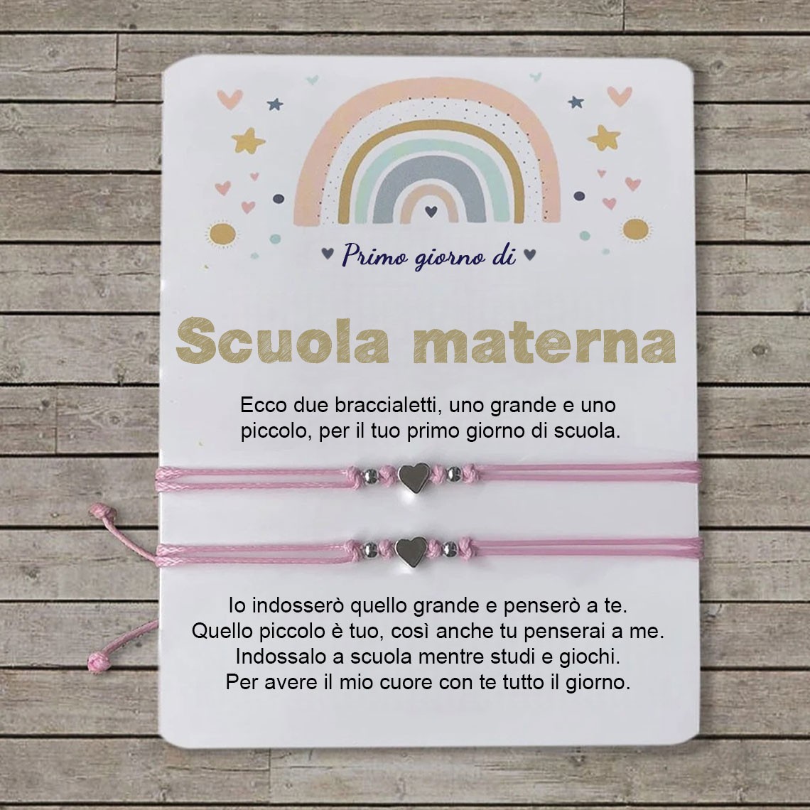 Braccialetti coordinati per il primo giorno di scuola materna, per mamma e figlio, braccialetti per il ritorno a scuola per bambini