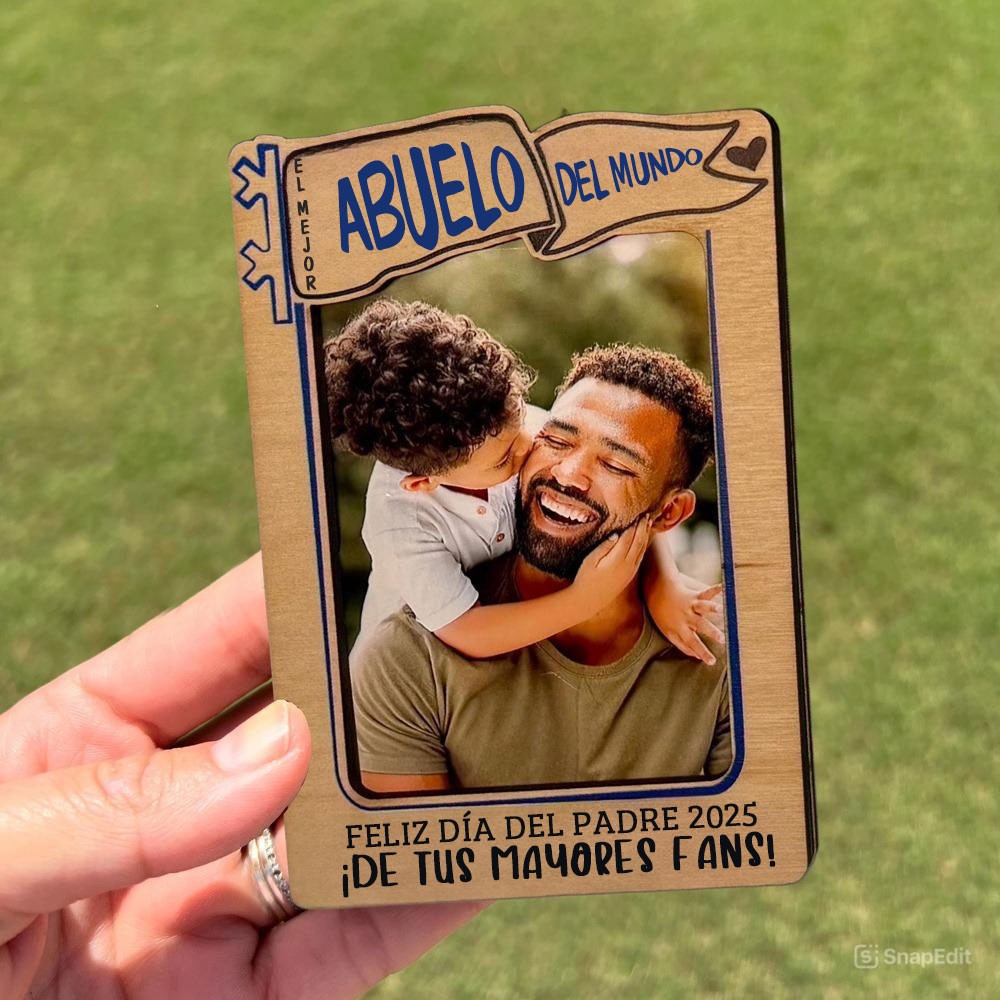 Regali personalizzati con magnete per frigorifero in legno per papà, cornice per foto personalizzata, regali unici per la festa del papà, regalo di compleanno per papà