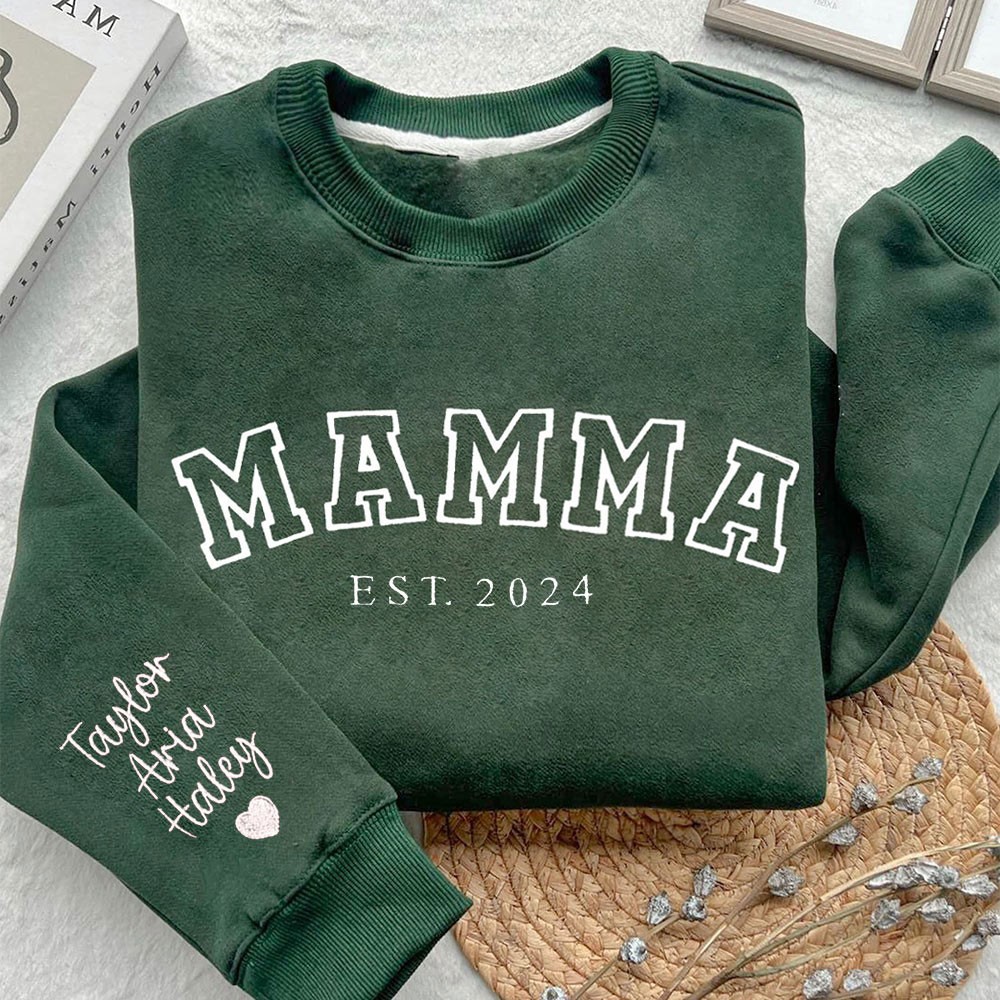 Felpa con cappuccio personalizzata con ricamo "Mamma" e data, regalo di compleanno unico per la mamma, nonna, regalo di gravidanza, idee regalo per la festa della mamma.