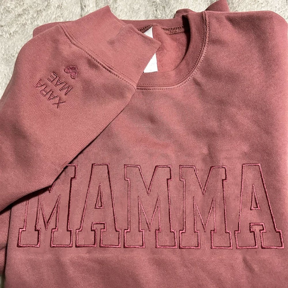 Felpa con cappuccio personalizzata con ricamo "Mamma" e nomi per bambini, regalo unico per la mamma, regalo di compleanno per la nonna, regalo per la neomamma, regalo per la festa della mamma.