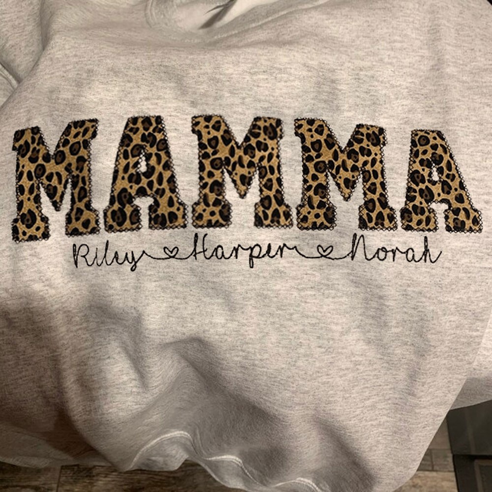Felpa con cappuccio ricamata personalizzata "Mamma", regalo di compleanno per neomamme, idee regalo uniche per la festa della mamma.