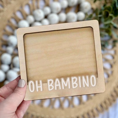 Calamita da frigorifero in legno personalizzata per ecografia, regalo personalizzato per annuncio di gravidanza, cornice per foto ecografica unica per neomamme