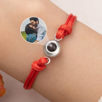 Bracciale Personalizzato Con Proiezione Foto Su Corda, Regali Di San Valentino Per Coppia, Regalo Unico Di Anniversario Per Lei