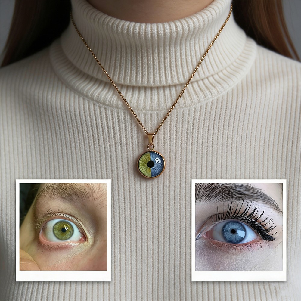 Personalized Eye Photo Pendant Necklace Keepsake Gifts for Girlfriend Wife Romantic Gift for Couples Valentine's Day Gifts