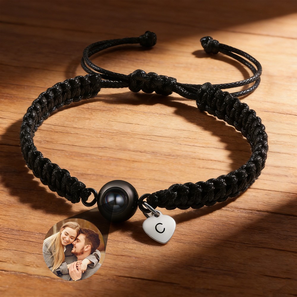 Custom Photo Projection Bracelet With Picture Inside Memorial Gift for Him Anniversary Gift Valentine's Day Gifts