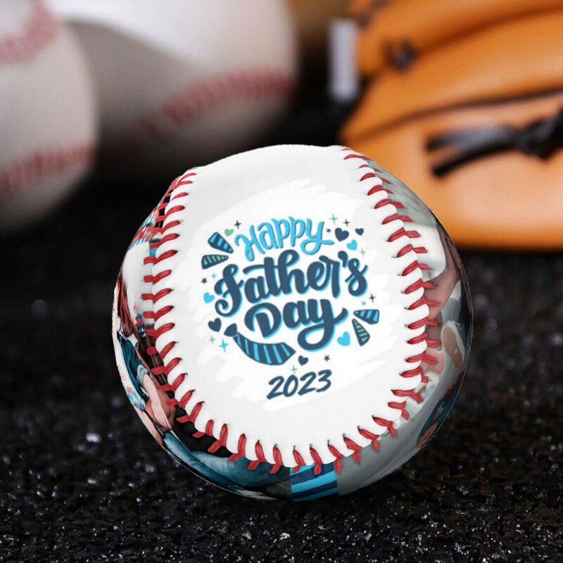 Custom Photo Baseball With Year Date For Dad Meaningful Gift Father's Day Gift Ideas