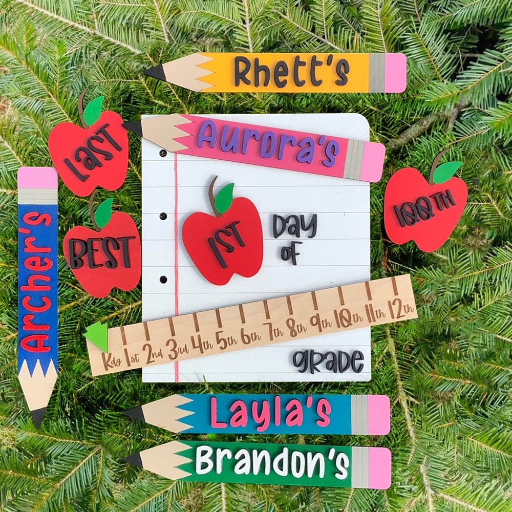 Personalized Wooden Interchangeable 1st Day Last Day of School Prop Custom Back to School Sign Keepsake Gift Ideas for Kids