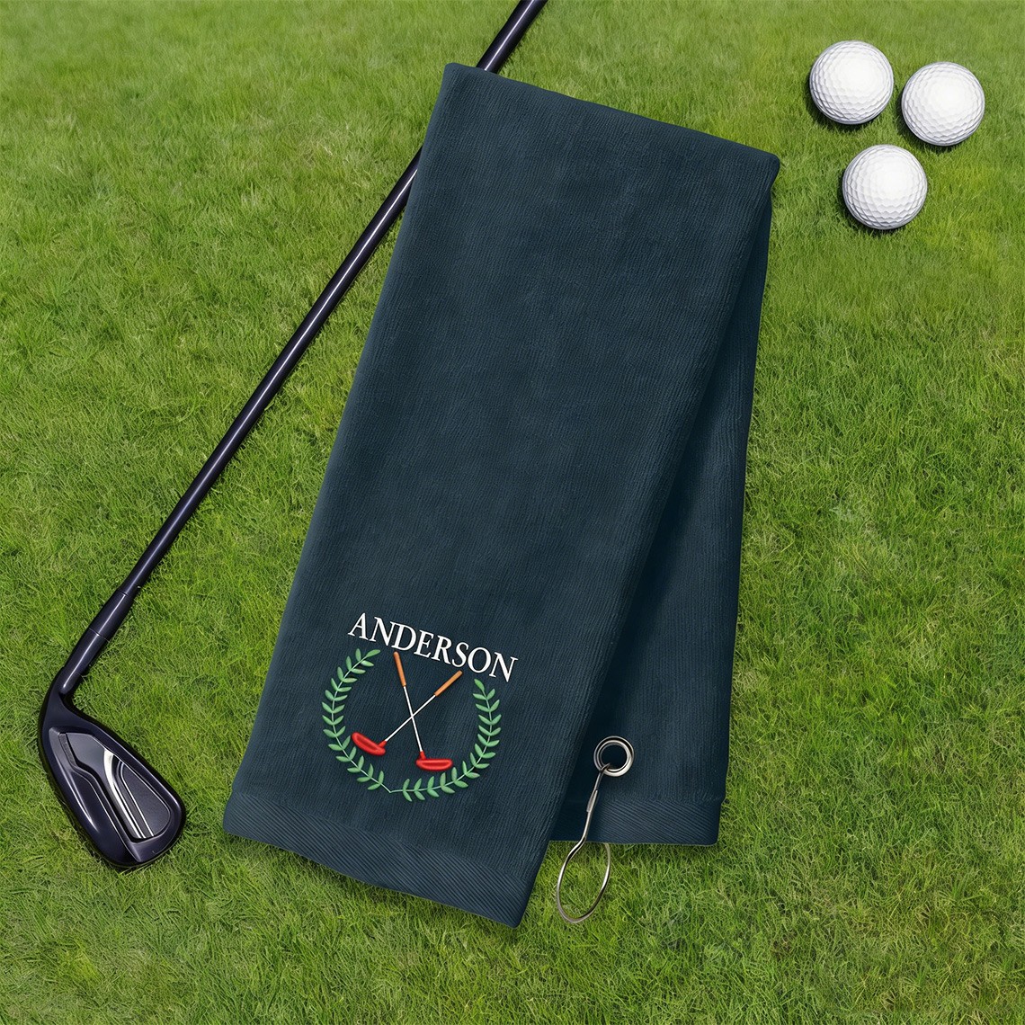Personalized Embroidered Golf Towel with Name Golf Accessories for Him Golf Lover Gifts Birthday Gift Ideas