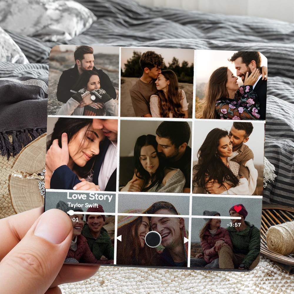 Personalized Spotify Photo Music Album Fridge Magnet Custom Refrigerator Magnet for Couples Anniversary Gift Christmas Gifts