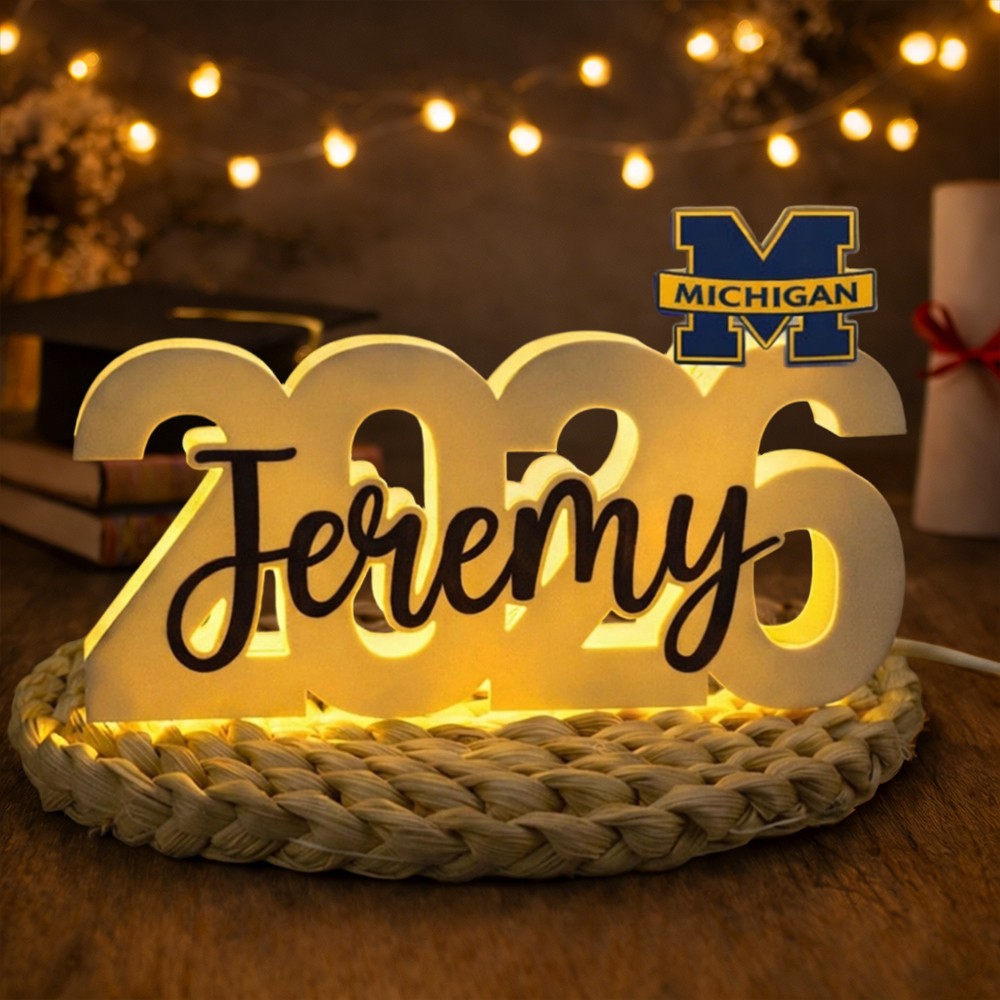 Personalized Graduation Light Box Custom Name LED Night Light Gift with School Logo