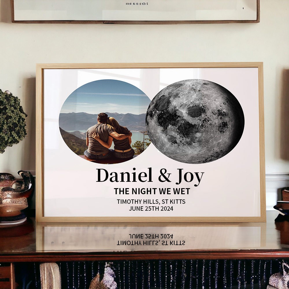 Personalized Moon Phase Photo Frame Anniversary Gift Ideas Unique Keepsake Gift for Couple