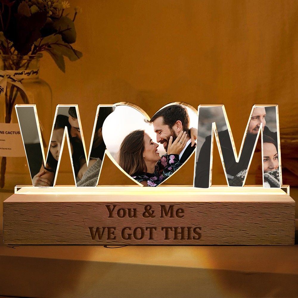 Couple Photo Collage Night Light Personalized Gifts for Couples Wedding Anniversary Gift for Her Valentine's Day Gifts for Girlfriend