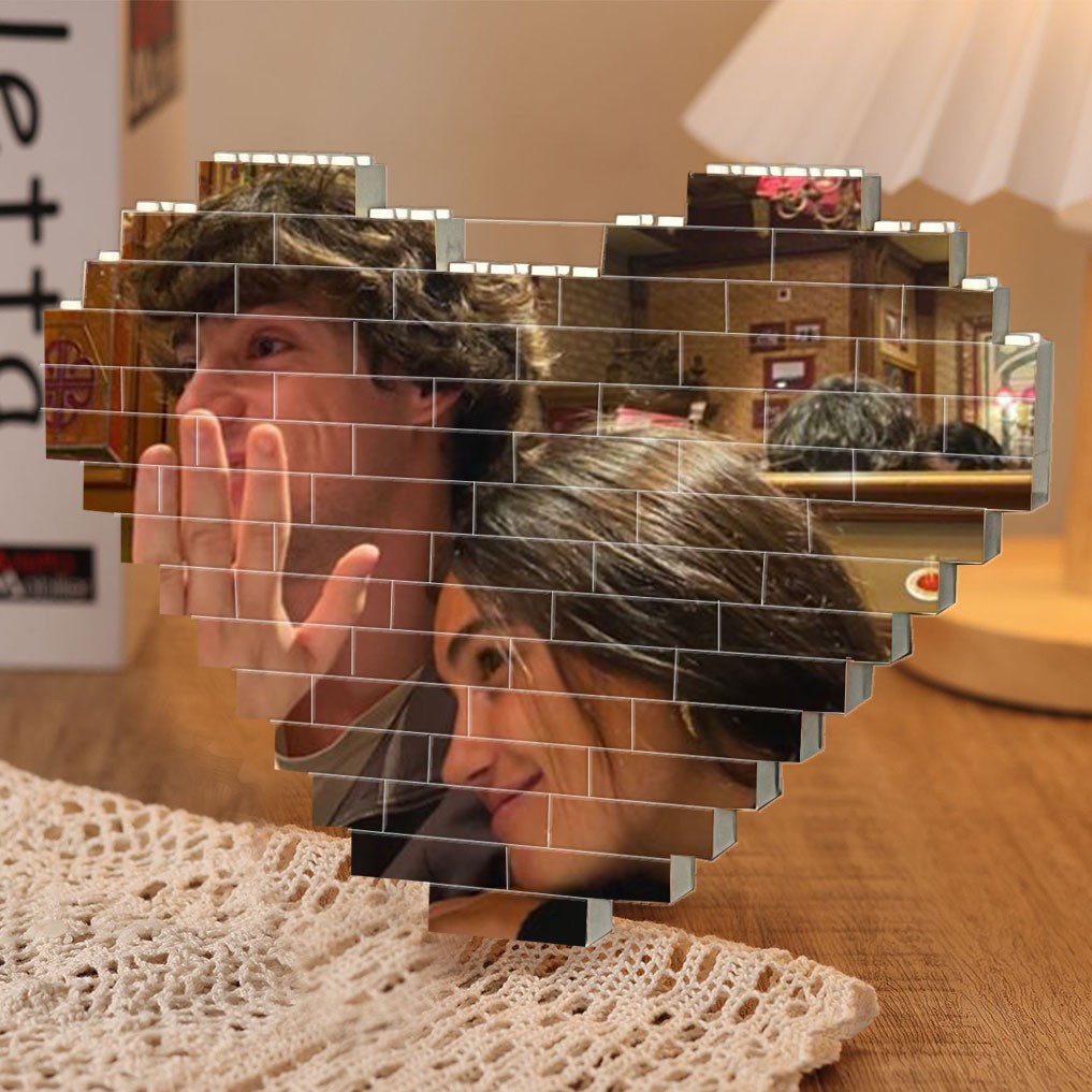 Personalized Heart Photo Block Puzzle Building Brick Unique Gifts for Her Valentine's Day Gifts for Couples Anniversary Gift