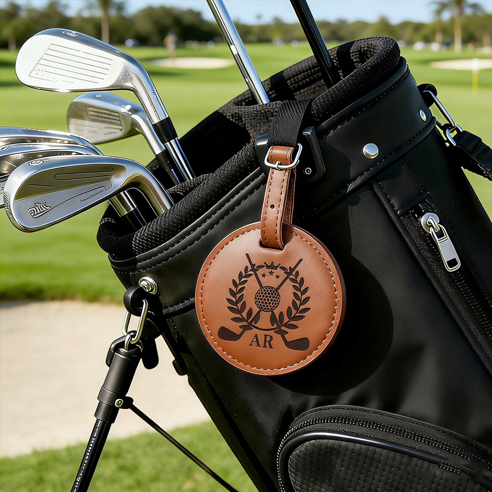 Personalized Engraved Leather Golf Bag Tag for Men Golf Tee Holder Gift for Golf Lovers Anniversary Gift Valentine's Day Gifts