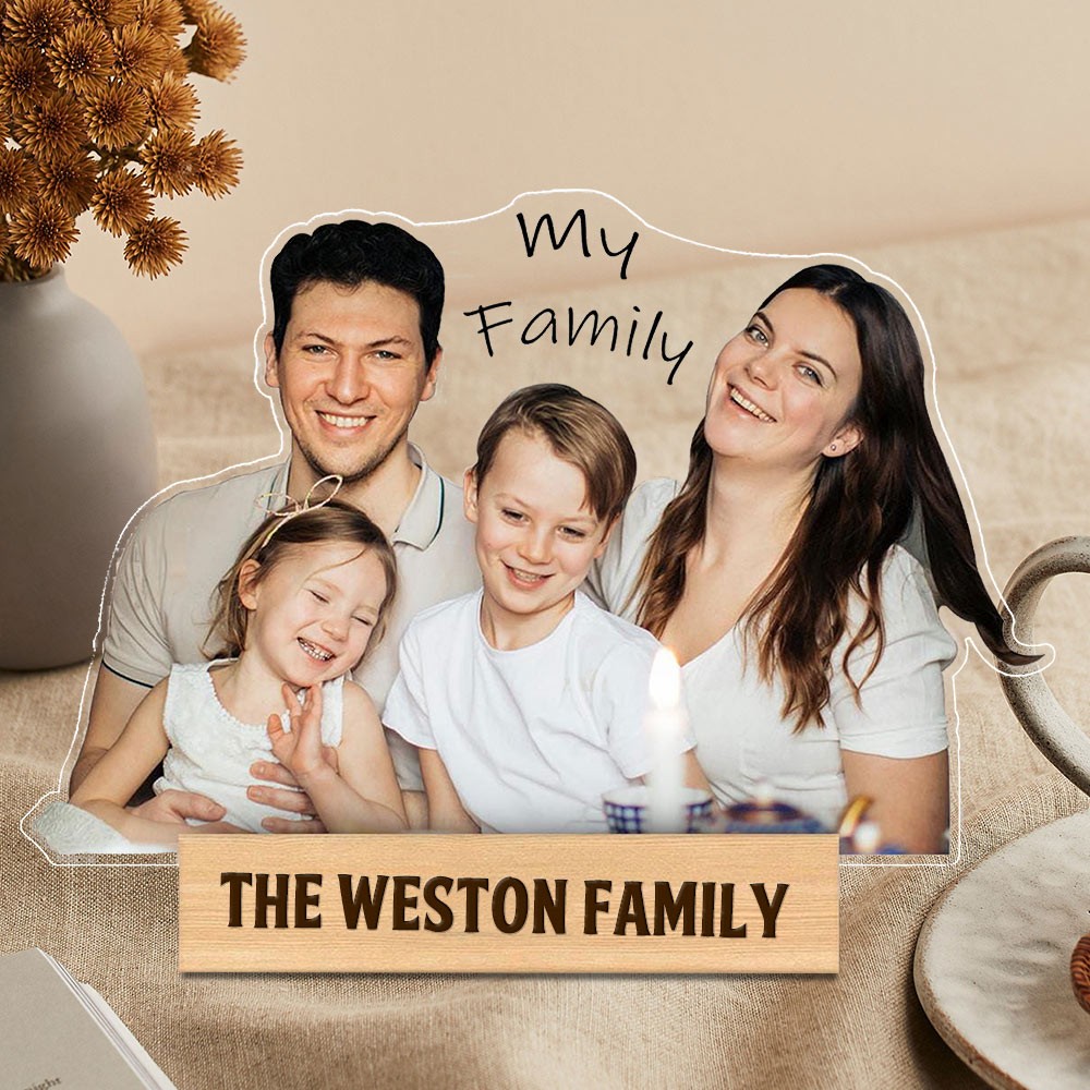 Personalized Family Acrylic Photo Statuette Family Keepsake Gifts Christmas Gift