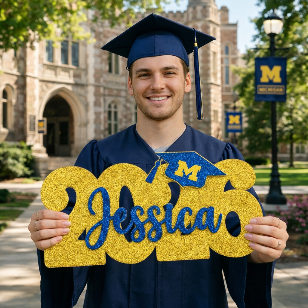 Custom Graduation Name Sign Her/Him Grad Party Decorations