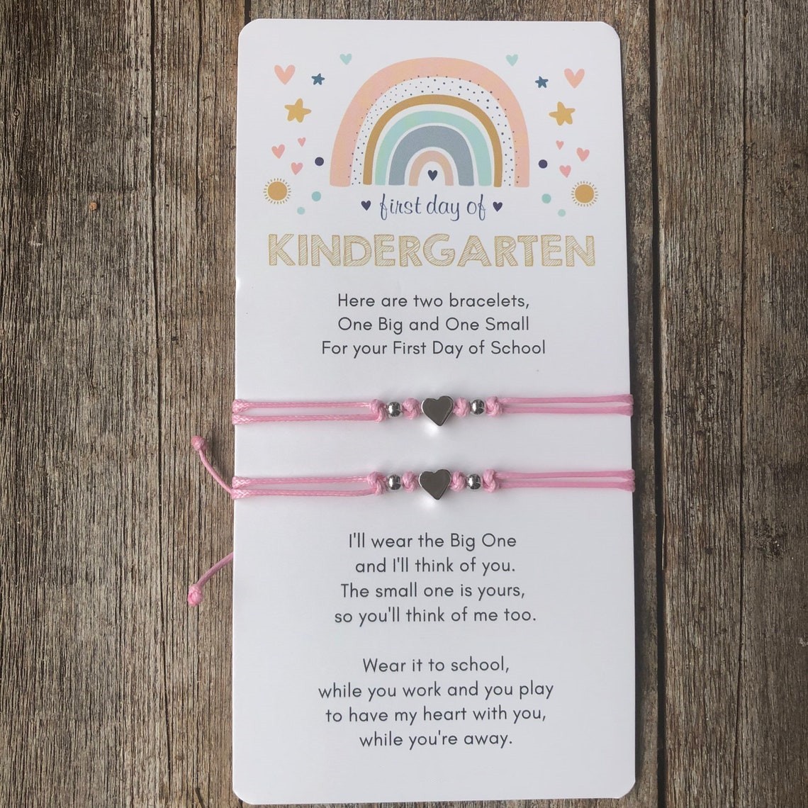First Day of Kindergarten Mommy and Me Matching Bracelets Back to School Bracelet for Kids