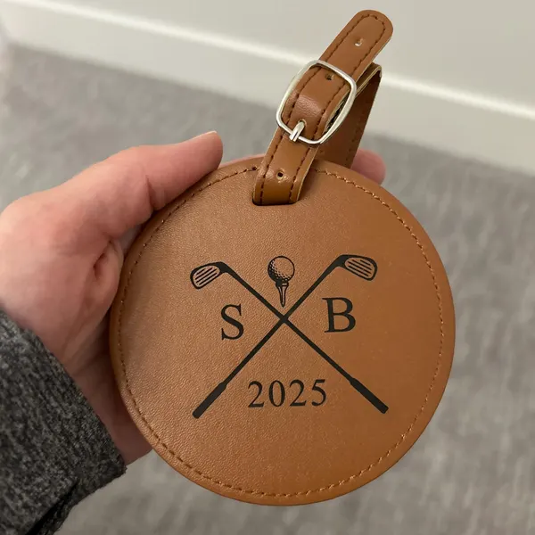 Personalized Engraved Leather Golf Bag Tag for Men Golf Tee Holder Gift for Golf Lovers Anniversary Gift Valentine's Day Gifts