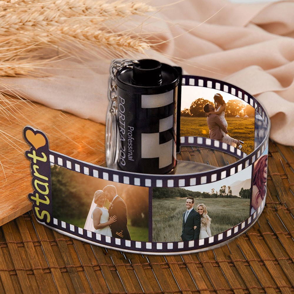 Personalized Photo Film Roll Keychain Memorial Gifts for Her Him Anniversary Gift Ideas Valentine's Day Gift for Couples