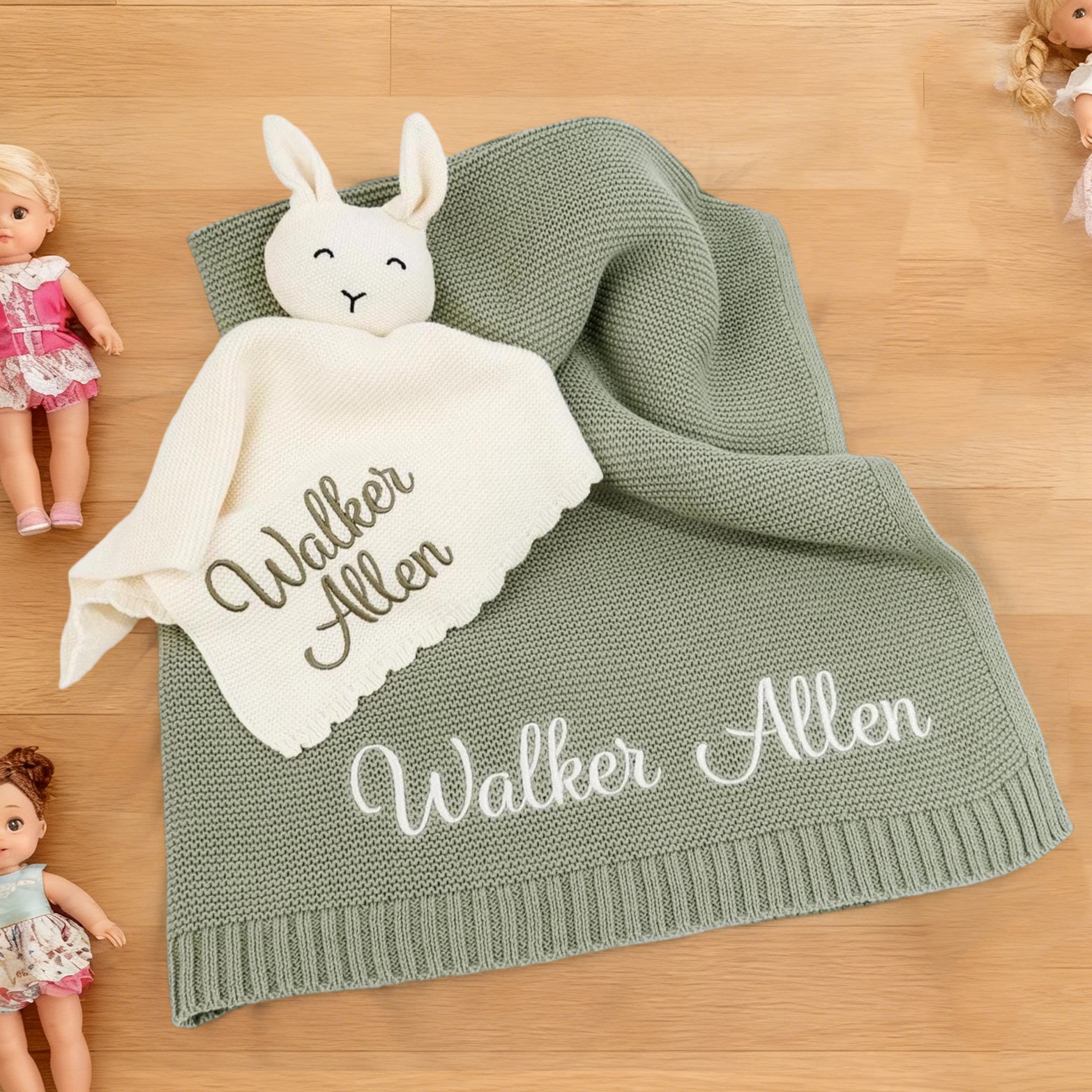 Custom Embroidered Baby Name Blanket Unique Baby Shower Gift Keepsake Gift for Kids Christmas Gift