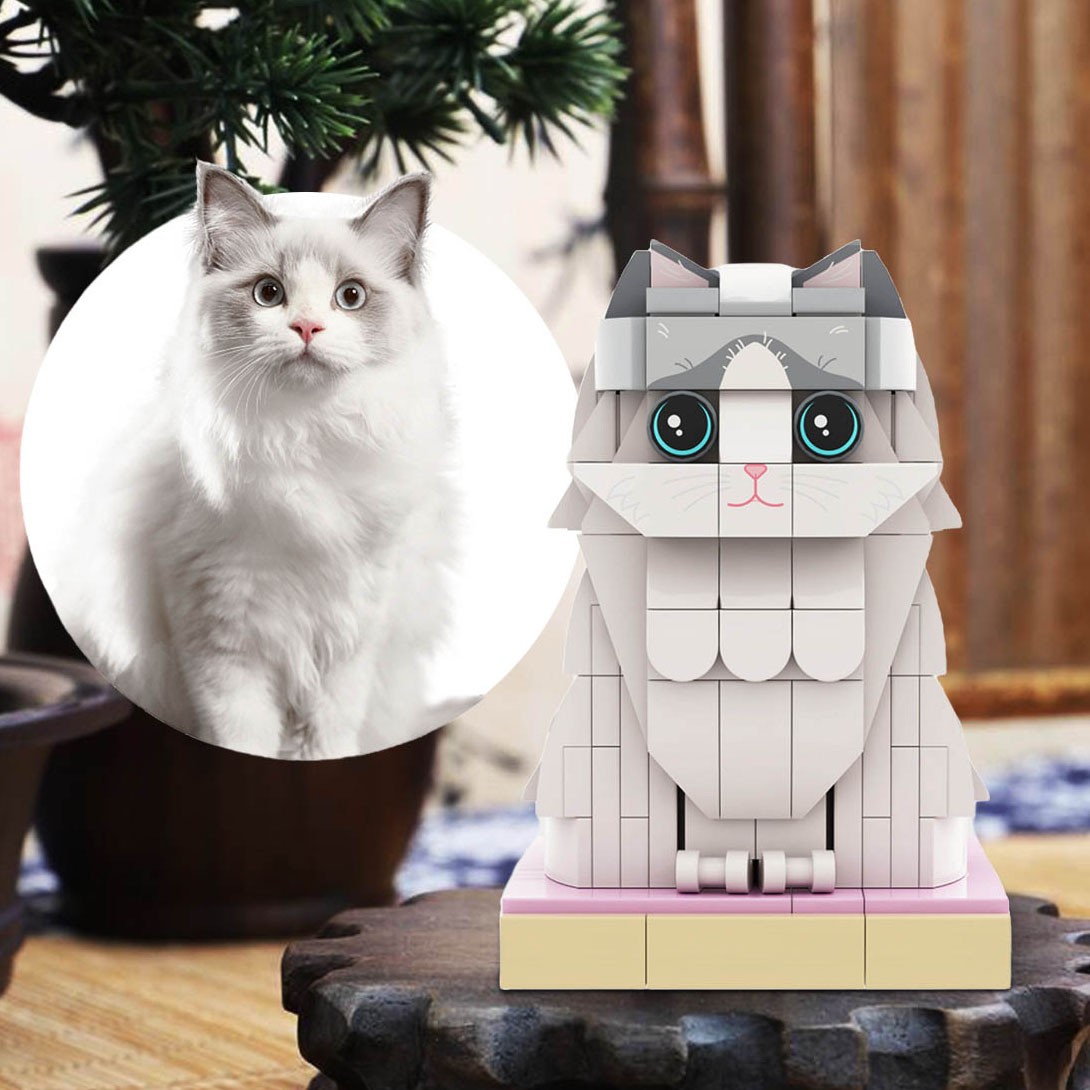Custom Cat Brick Figures from Photo for Pet Lover Unique Gifts for Cat Lovers