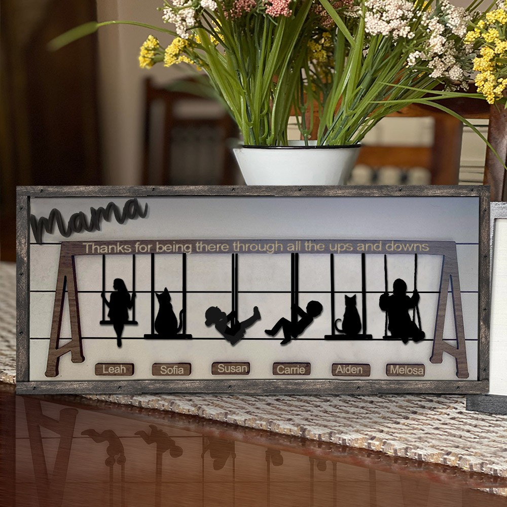 Personalized Wooden Mama Swing Set Sign Mother's Day Gift Family Keepsake Gifts