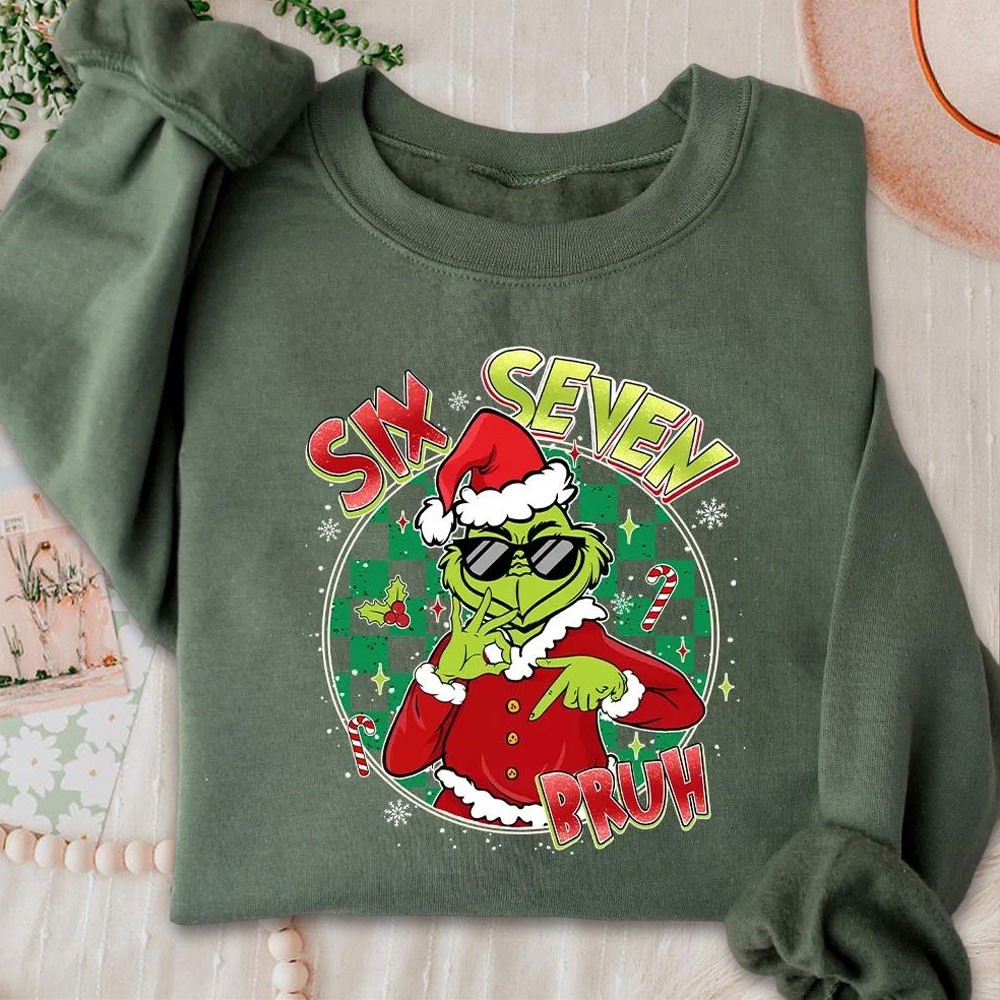 Funny Six Seven Meme Christmas Santa Hand Sign Sweatshirt Unique Christmas Gifts
