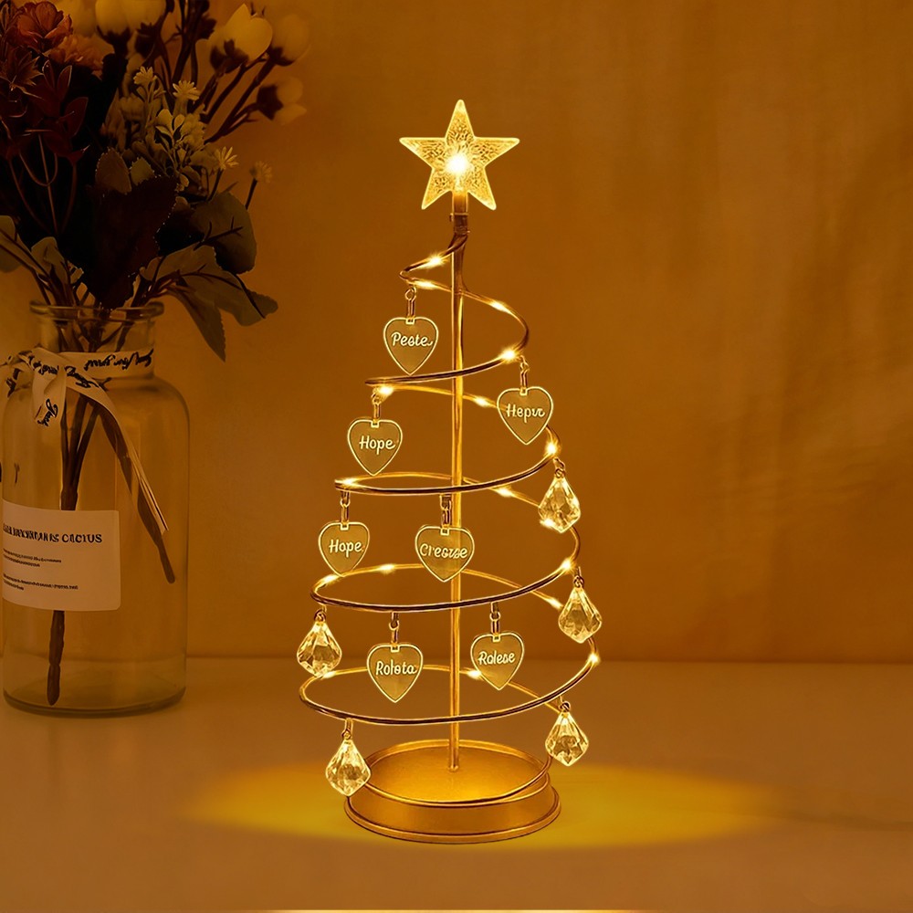 Personalized Christmas Family Tree Night Light with Kids Names Unique Family Christmas Gifts