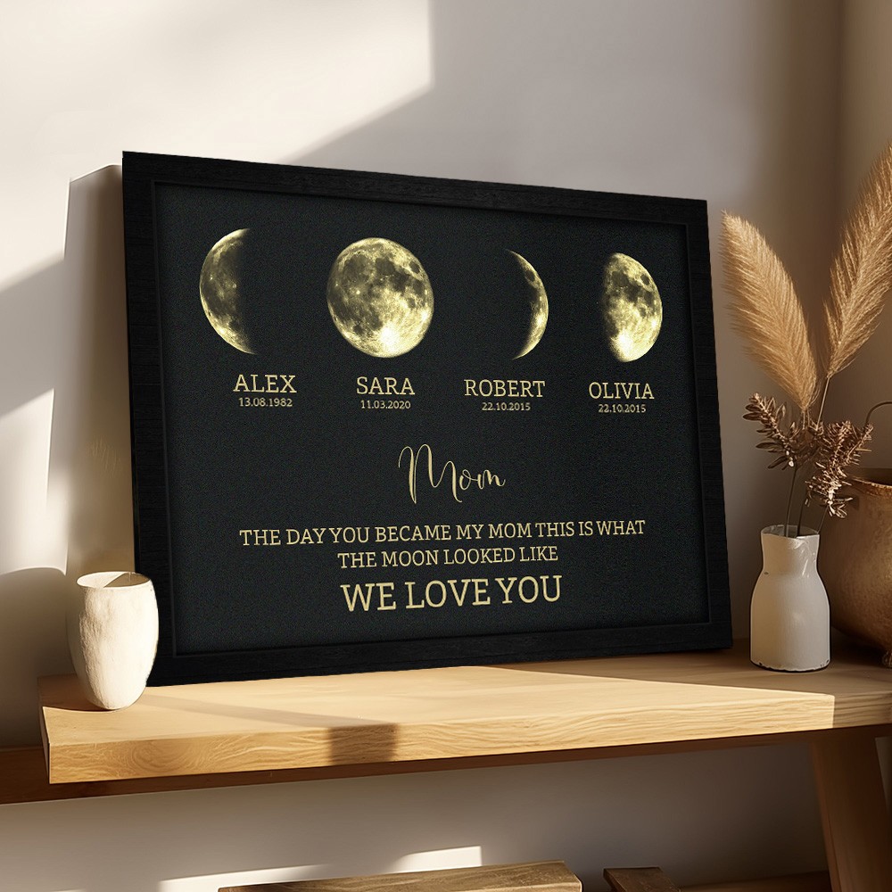 Custom Moon Phase Print Frame Keepsake Gifts Unique Mother's Day Gift