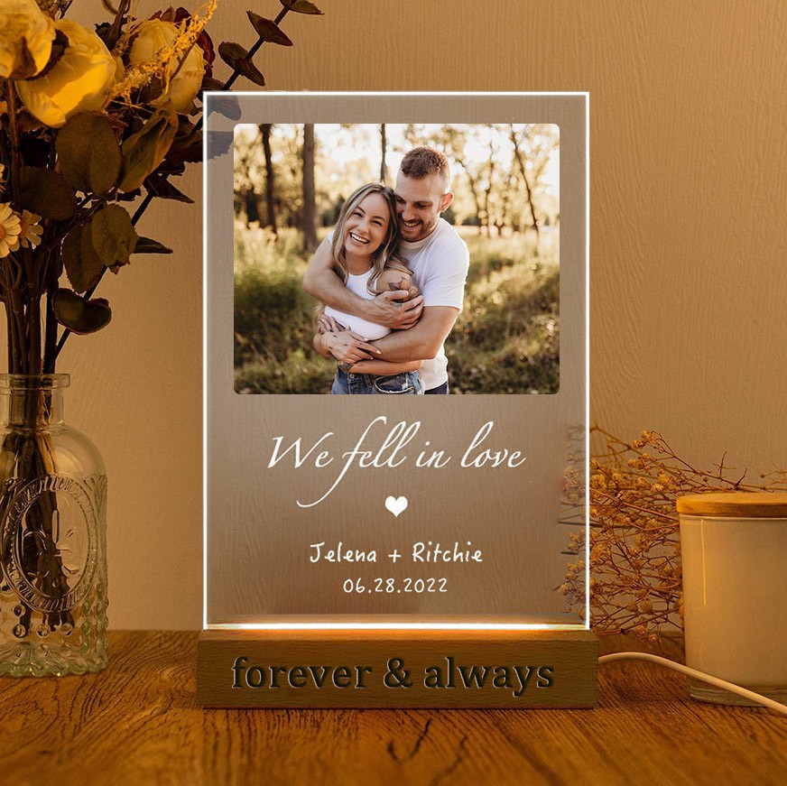 Personalized Photo Night Light Engagement Gifts for Couple Anniversary Gift Ideas Valentine's Day Gifts for Her