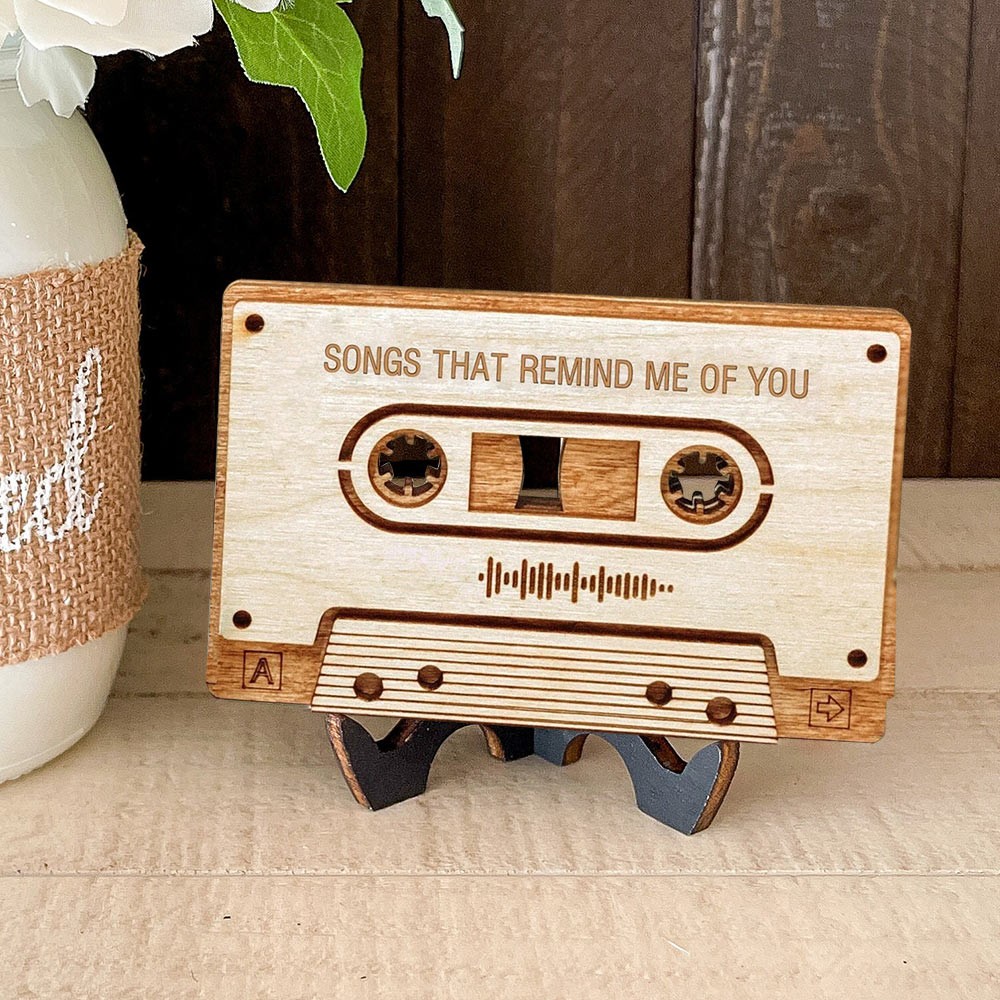 Personalized Wood Playlist Plaque Spotify Mixtape Cassette Tape Anniversary Gift for Wife Husband Christmas Gift