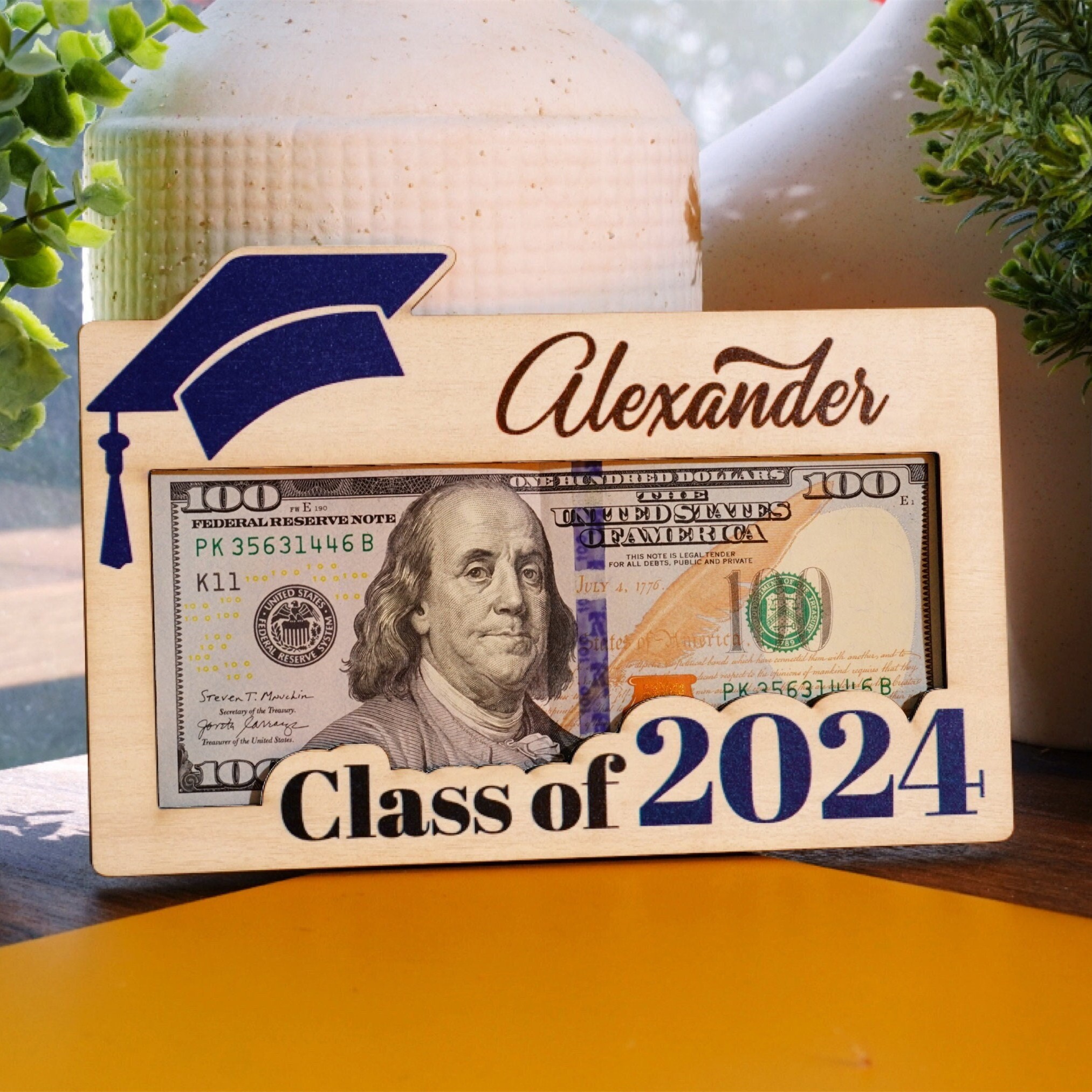 Personalized Graduation Money Holder with Name Graduation Keepsake Gift