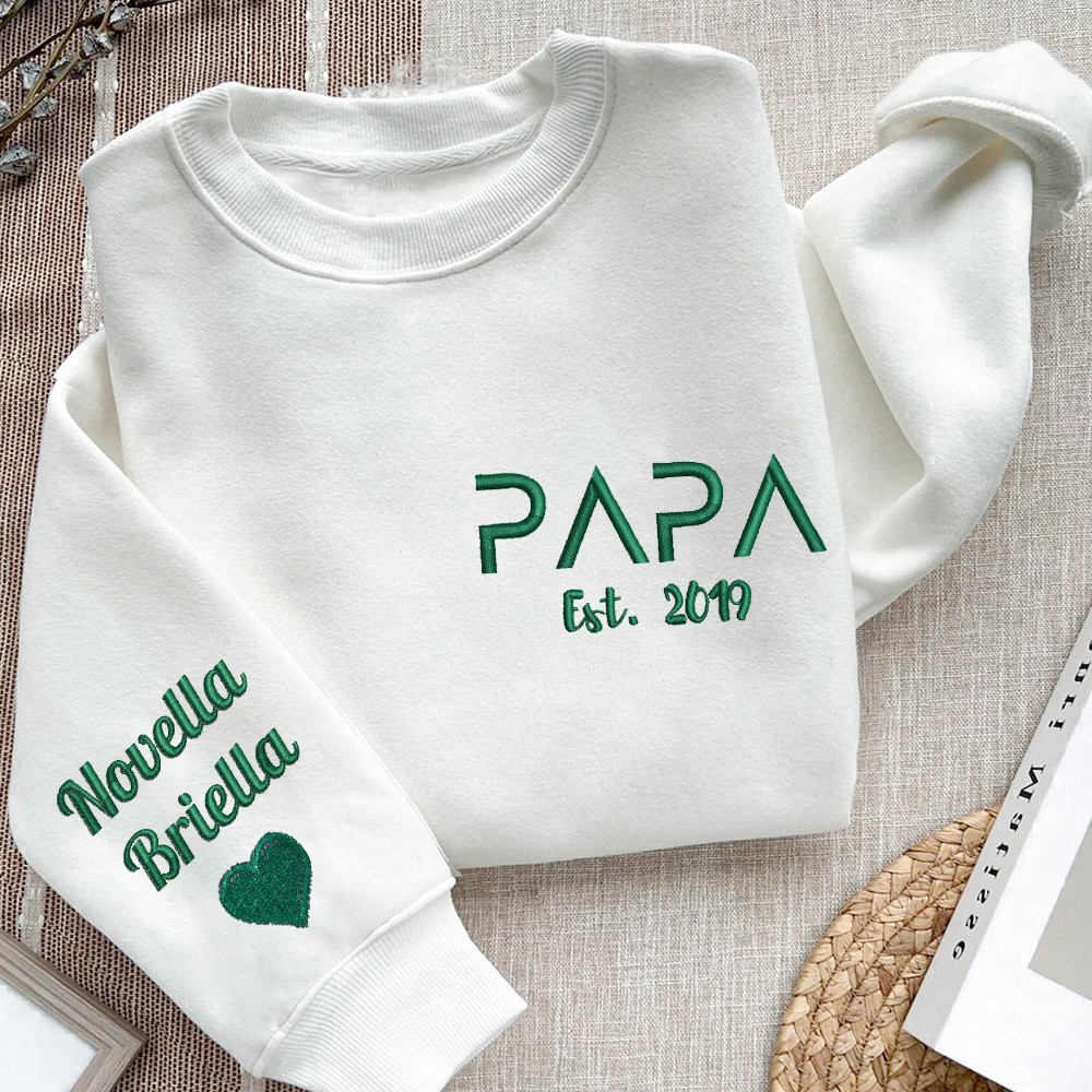 Personalized Embroidered Sweatshirt Hoodie Unique Gift For Papa Father's Day Gift Ideas