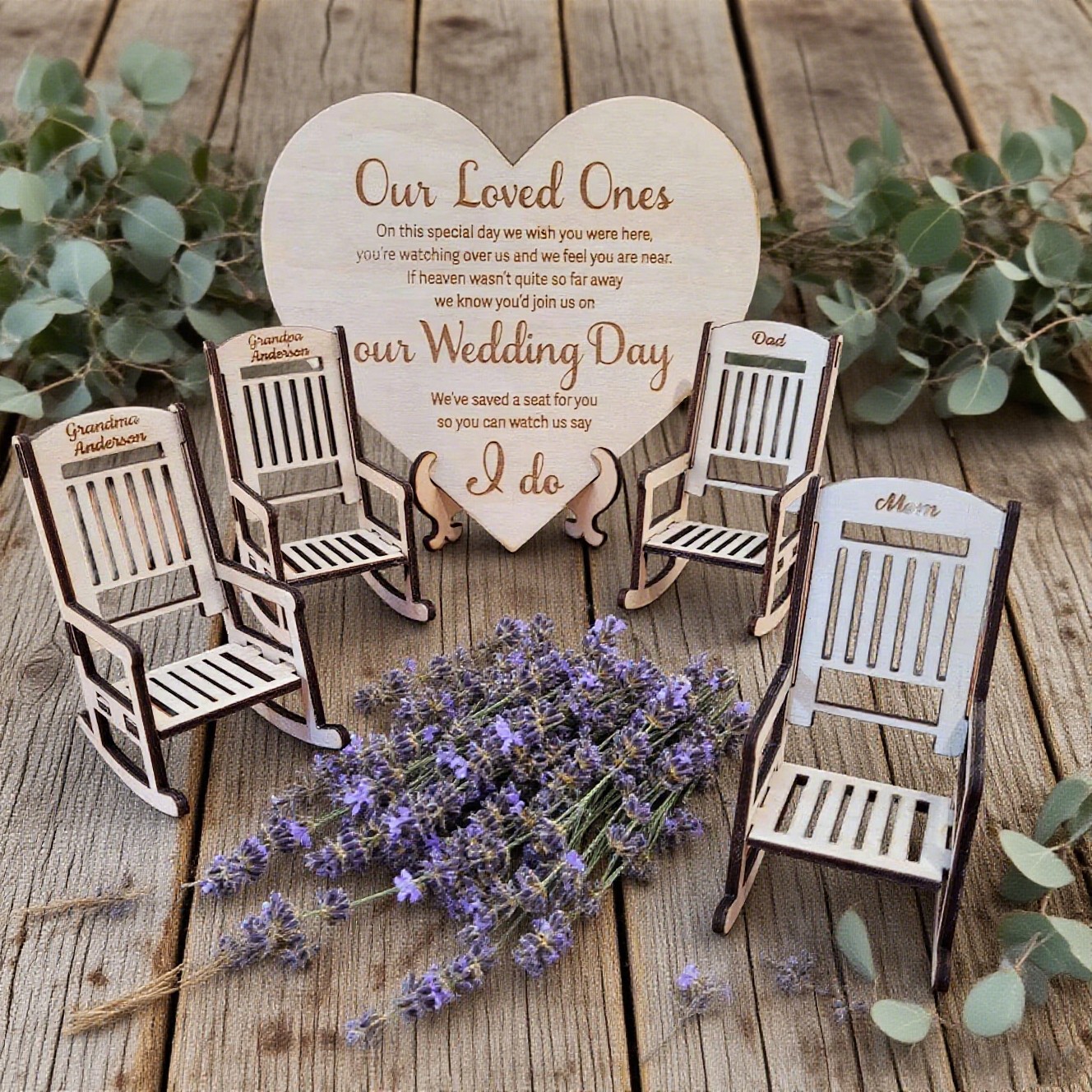 Wedding Day Remembrance Memorial Set with Personalized Chairs Keepsake Gifts for Wedding Anniversary Gift Ideas