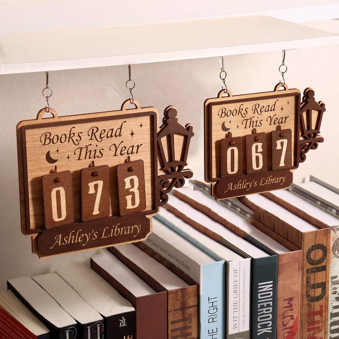 Personalized Books Read Tracker Hanging Bookshelf Counter Gift for Readers Book Lovers Gift