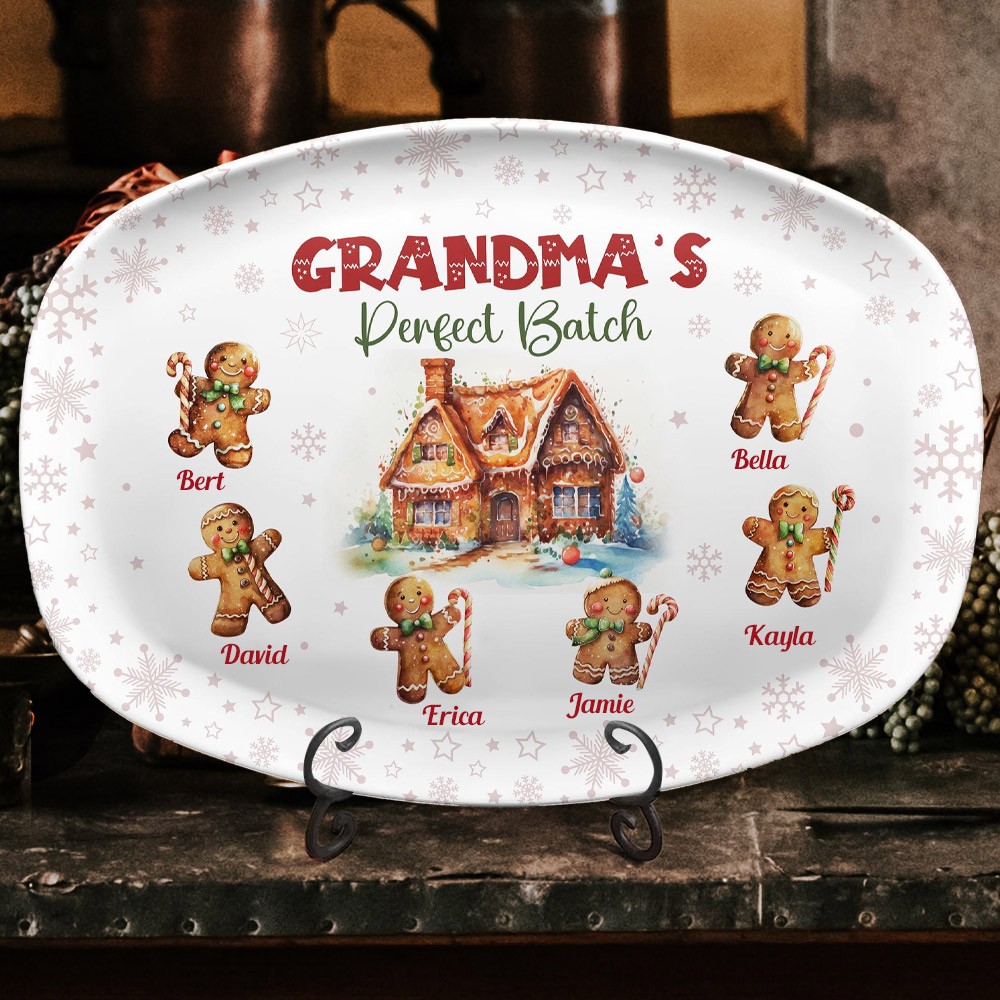 Personalized Grandma's Perfect Batch Christmas Platter with Grandkids Names Gifts for Grandma Mom Christmas Gifts