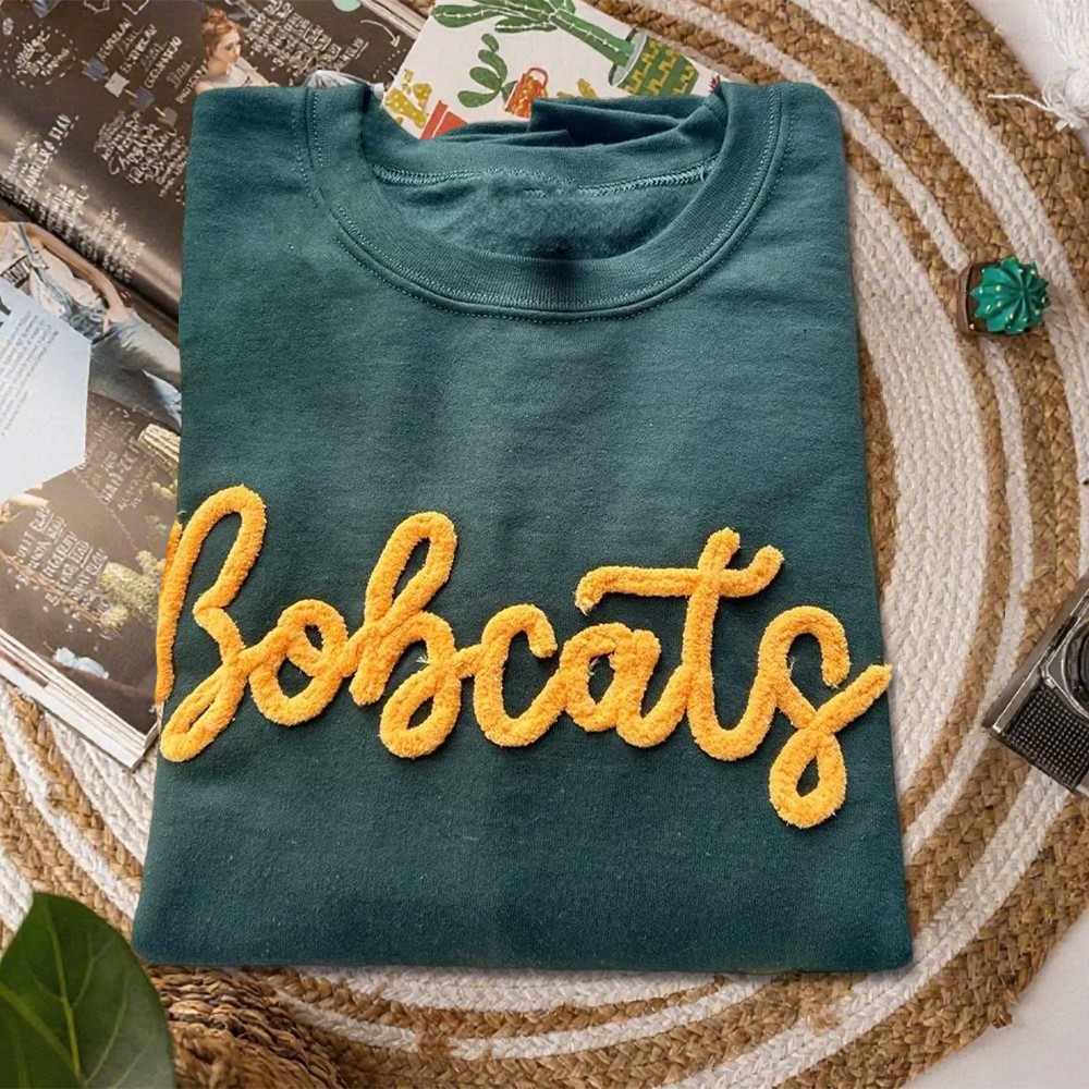 Personalized Chenille Embroidered Team Sport Shirt Sweatshirt with Game Day Fuzzy Letter Unique Gift for Game Day