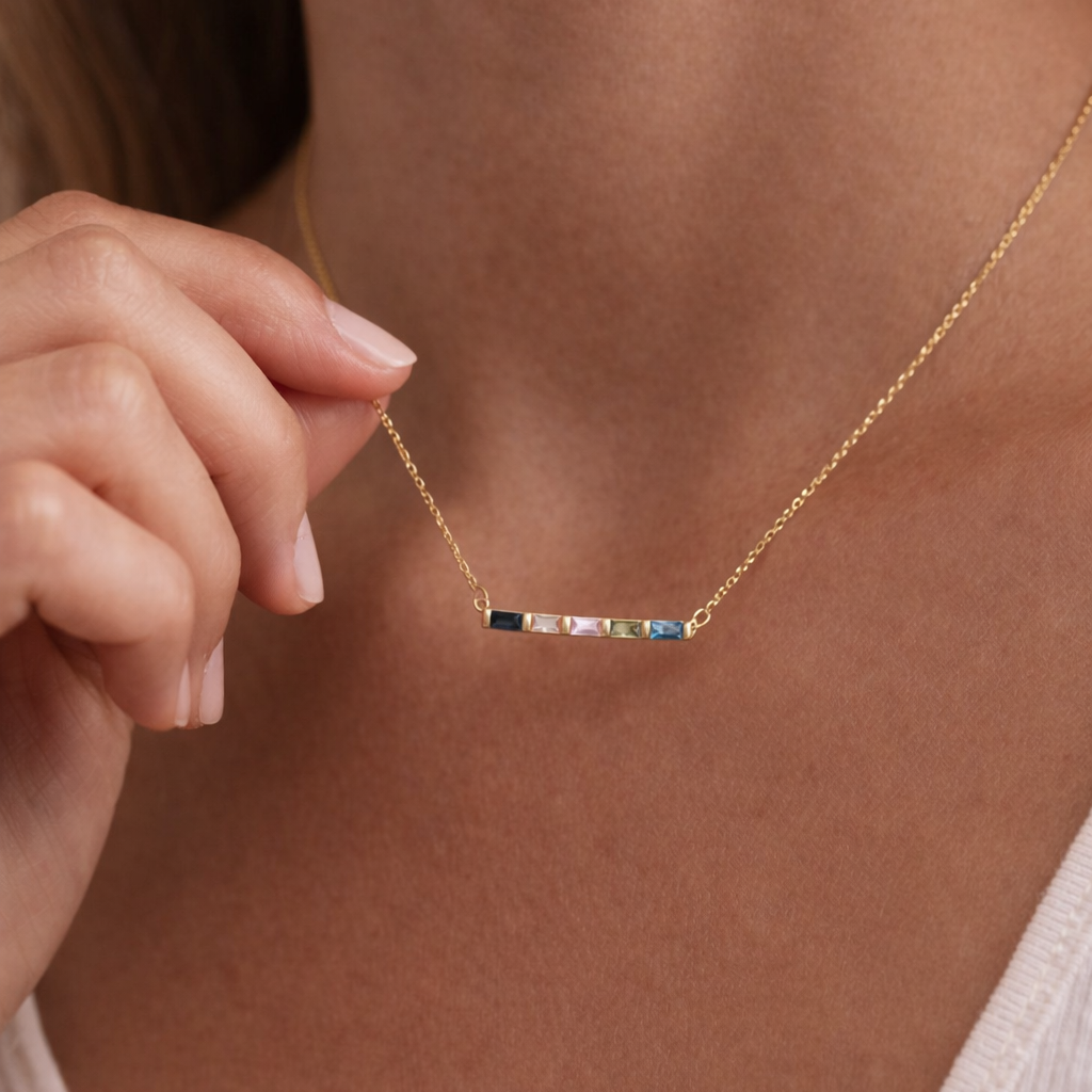 Custom Birthstone Necklace Unique Birthday Keepsake Gifts for Mom Grandma New Mom Gift Mother's Day Present