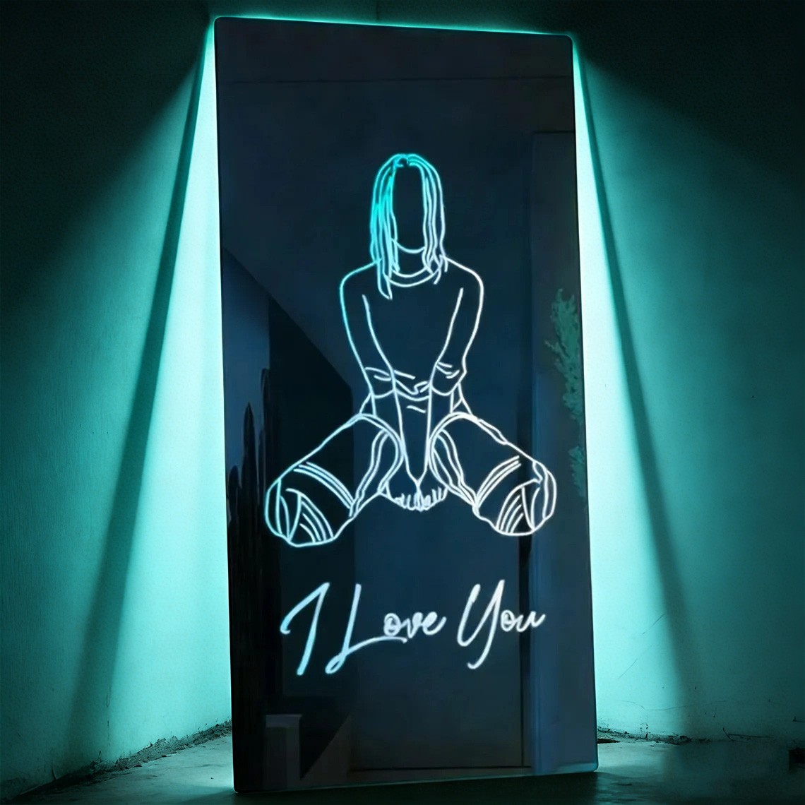 Custom Seductive Portrait Mirror LED Night Light Unique Gift for Couples Birthday Gift for Boyfriend Valentine's Day Gift