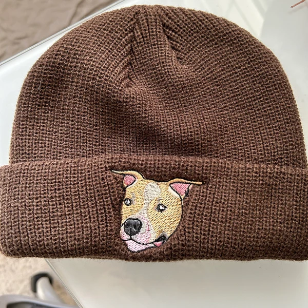 Personalized Embroidered Pet Dog Beanie Hat with Dogs Face on It Gifts for Dog Owners Christmas Gift for Pet Lovers